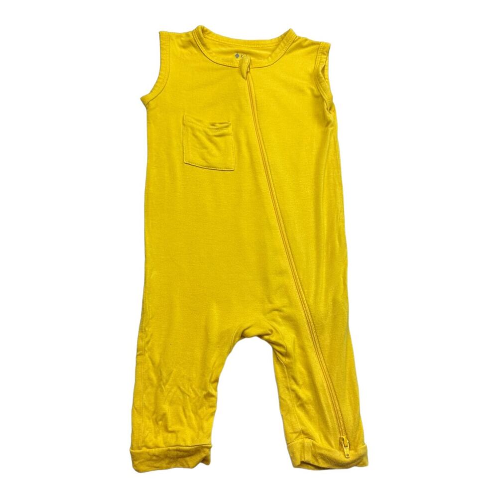 Kyte BABY Yellow Sleeveless Zipper Romper Pajama
